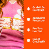 Flings Protein Pastries - 14g Protein, 4g Fiber, 160 Calories - Low Sugar Protein Snack Bars - Gluten Free - Frosted Strawberry (8 Pack)