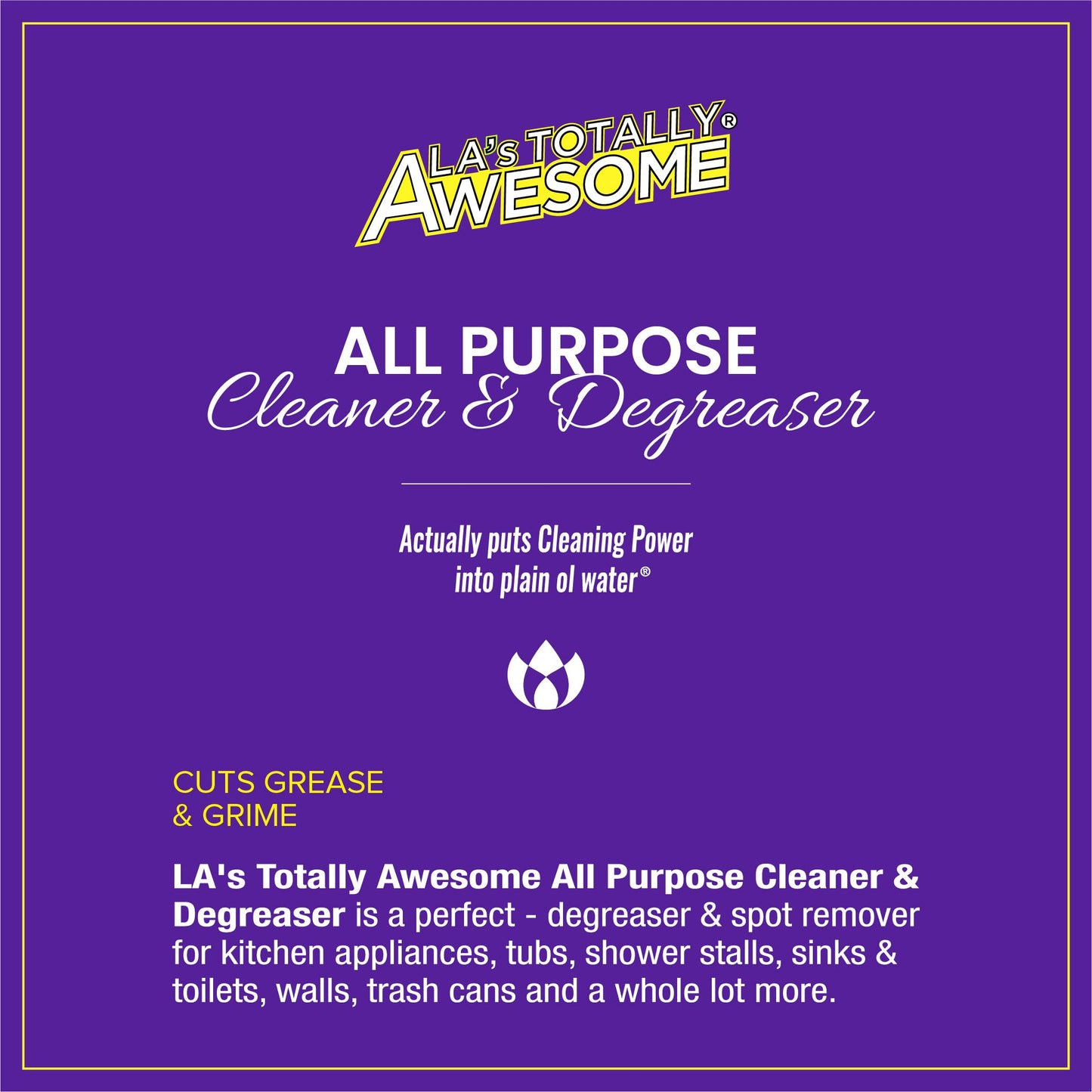 La's Totally Awesome All-Purpose Cleaner Spray, Lavender Burst, Plant-Derived Formula Perfect for Most Counters, Sinks, Appliances and More, 32 Fl Oz