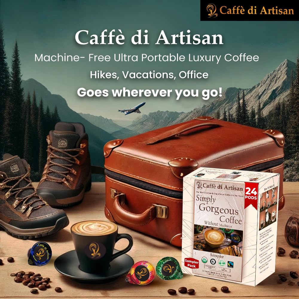 Caffè di Artisan Liquid Coffee Pods - Premium Single-Serve Coffee for Cold Brew concentrate, Iced Coffee & Hot Coffees - Machine-Free, Eco-Friendly