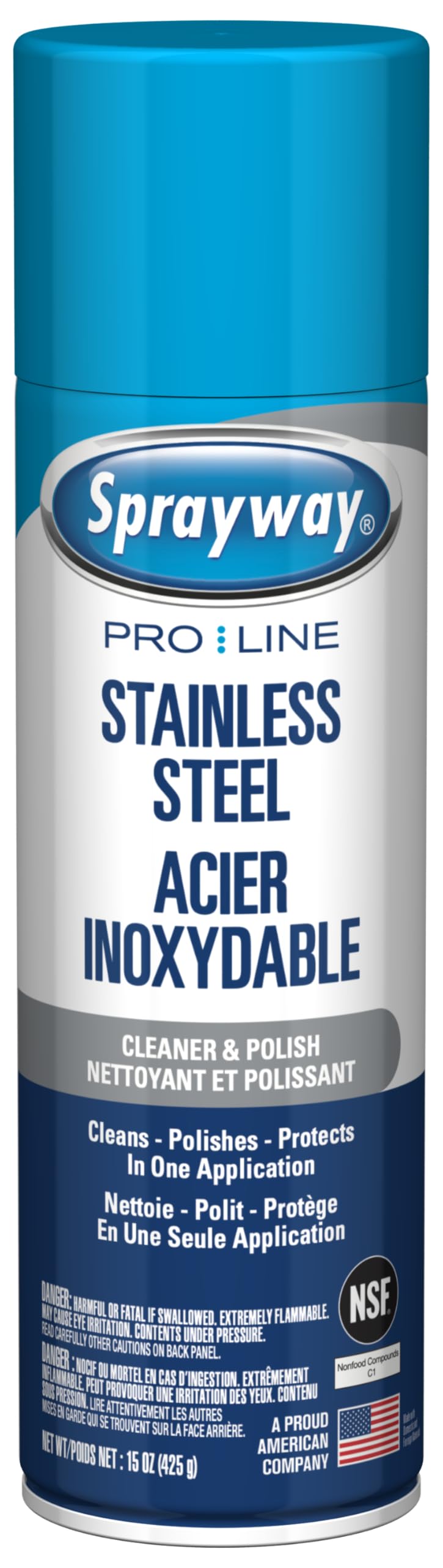 Sprayway Pro Line Stainless Steel Cleaner & Polish, 15 oz, 1-Pack