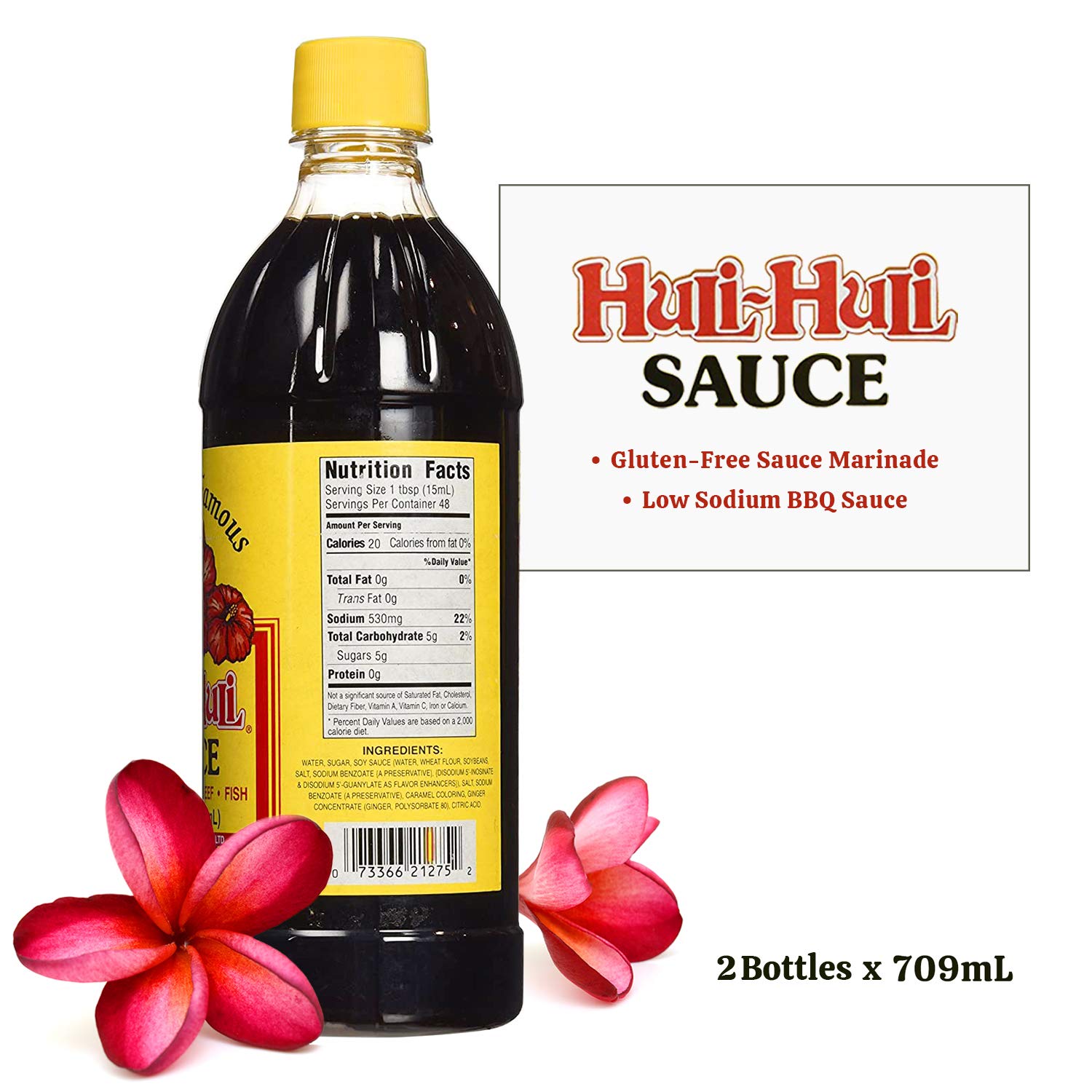 World Market Hawaii's Famous Huli-Huli Sauce - Hawaiian BQQ Sauce - Meat Rub BBQ Sauce & Steak Seasoning - Low Sodium BBQ Sauce - 24 Ounce - Pack of 2