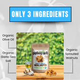 Brothers Nuts Garlic Salty Walnuts - Organic, Sprouted Walnuts - Healthy Keto Snack - Vegan, Gluten-Free, Kosher - No Preservatives - 6 oz