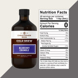 Christopher Bean Hand Crafted Blueberry Crumble Flavored Coffee - Unsweetened Cold Brew & Iced Instant Coffee Distillate Liquid Java - Blueberry