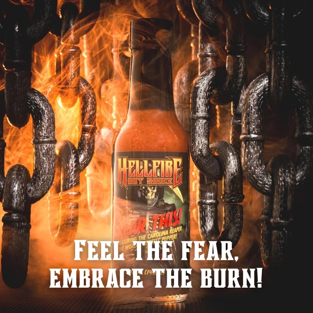 Hellfire Hot Sauce Hot Ones Gift Pack - Gourmet Hot Sauce Variety Pack With 4 Extreme Flavors Featured on Hot Ones TV Show (Four 5 oz. Bottles)
