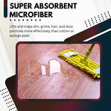 Washable Microfiber Mop Head (6 Pack) - Microfiber Replacement Mop Pads 16 x 5.5 Inches for Cleaning of Wet or Dry Floors - Professional Home/Office