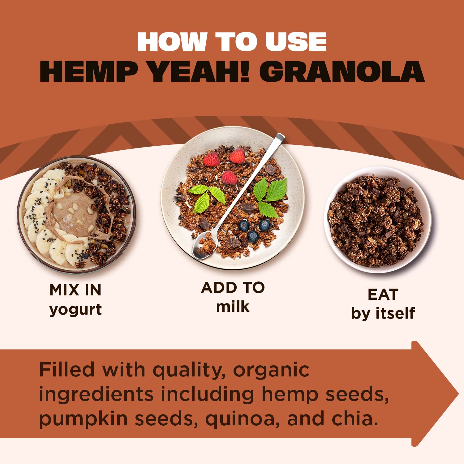 Manitoba Harvest Hemp Yeah Superseed Granola, Dark Chocolate - 10oz - 11g Protein, 4g Fiber, 3.5g Omega 3 & 6 per 60g serving - With Hemp & Pumpkin