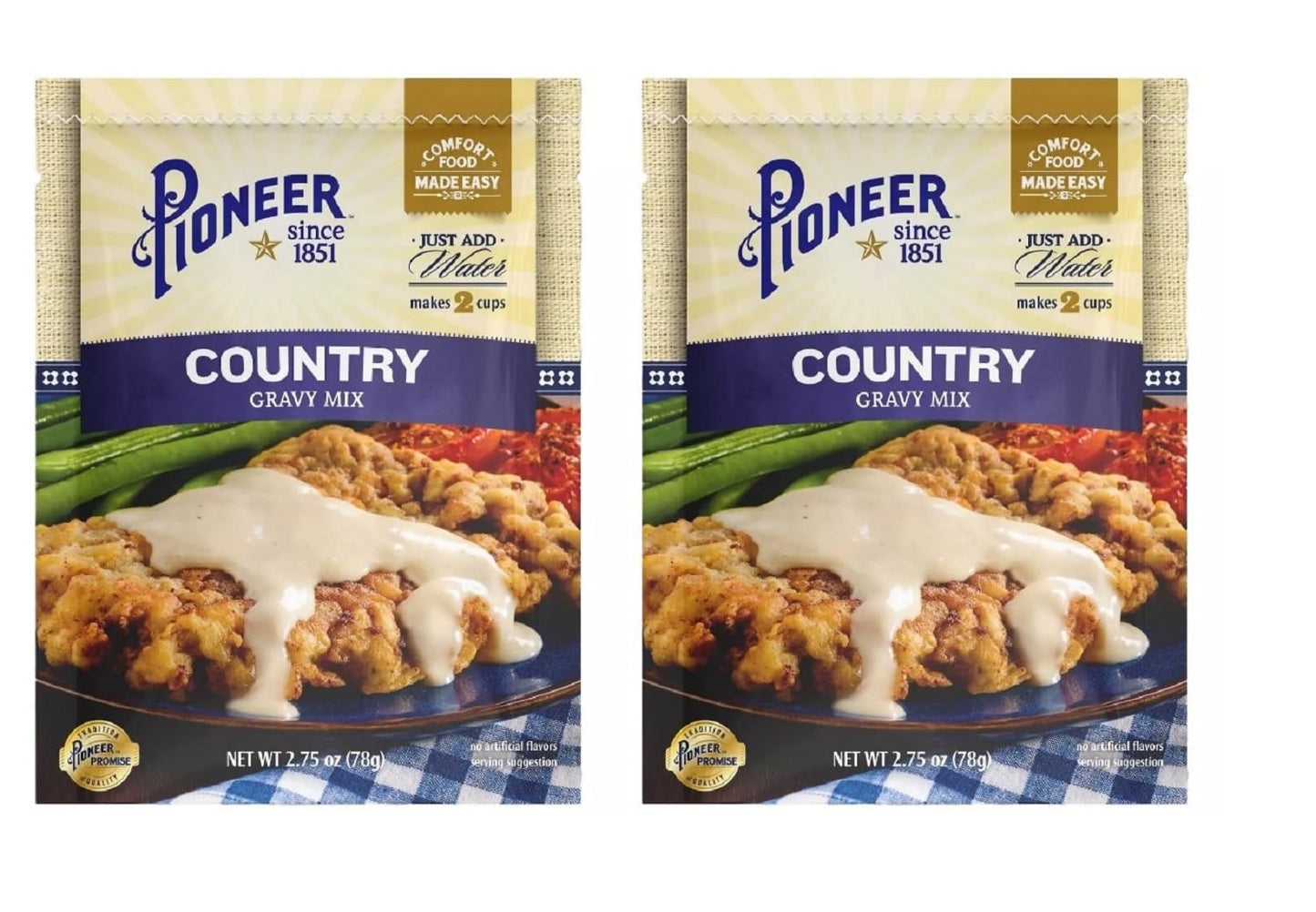 Pioneer Gravy & Seasoning Mixes - 2 packages (Country 2.75oz)
