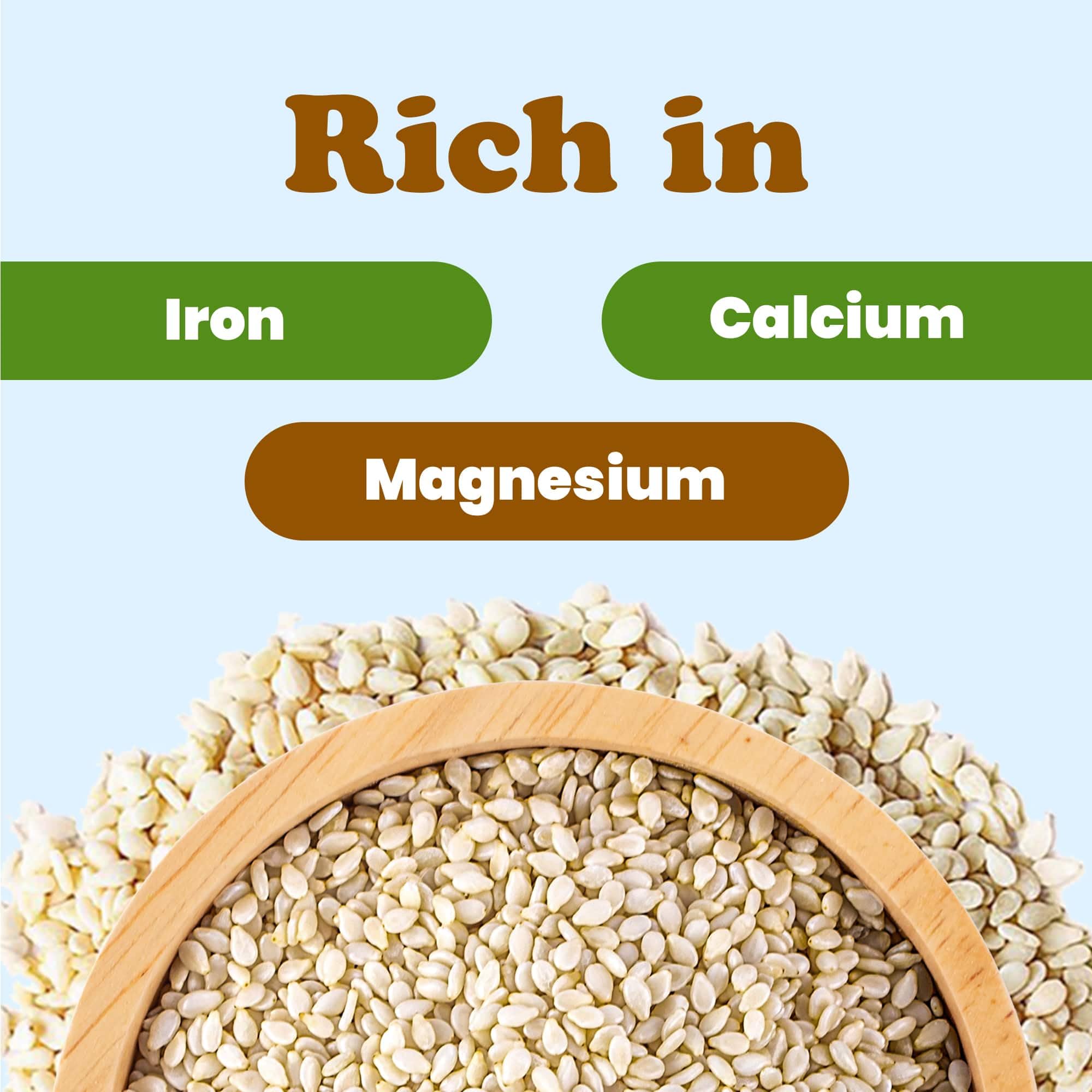 Hulled Sesame Seeds, 18 Pounds - Non-GMO Verified, Whole Raw White Sesame Seeds, Kosher and Vegan, Unroasted, Bulk Sesame. High in Magnesium, Iron