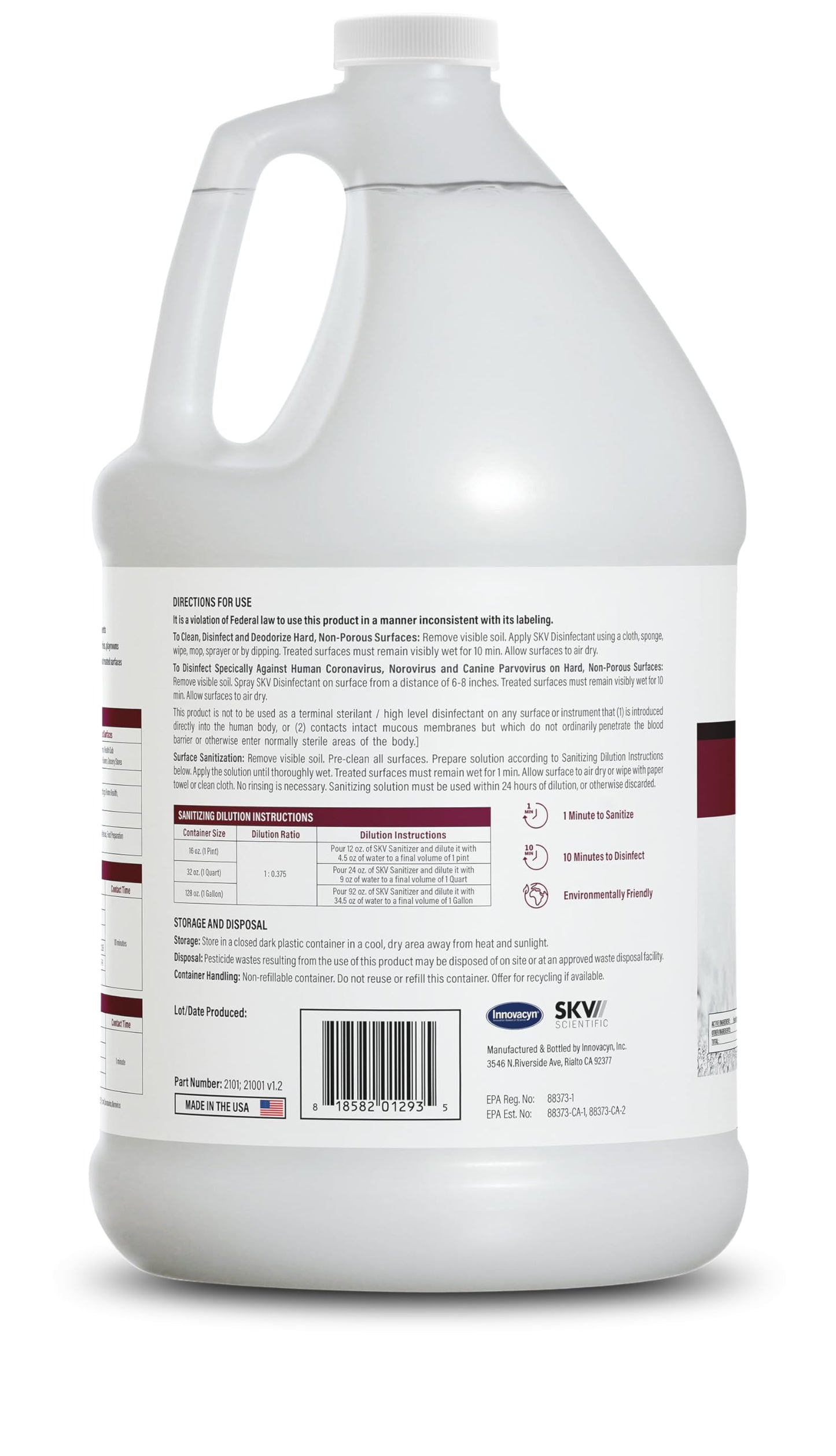 SKV Surface Disinfection and Sanitization | Cleans, Deodorizes, and Disinfects, Made with Hypochlorous Acid and Destroys 99.9% of Viruses
