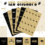 Pajean 120 Pcs 2026 Graduation Candy Bar Wrappers Mini Graduation Party Candy Favor of 2026 Graduation Themed(Black, Gold)