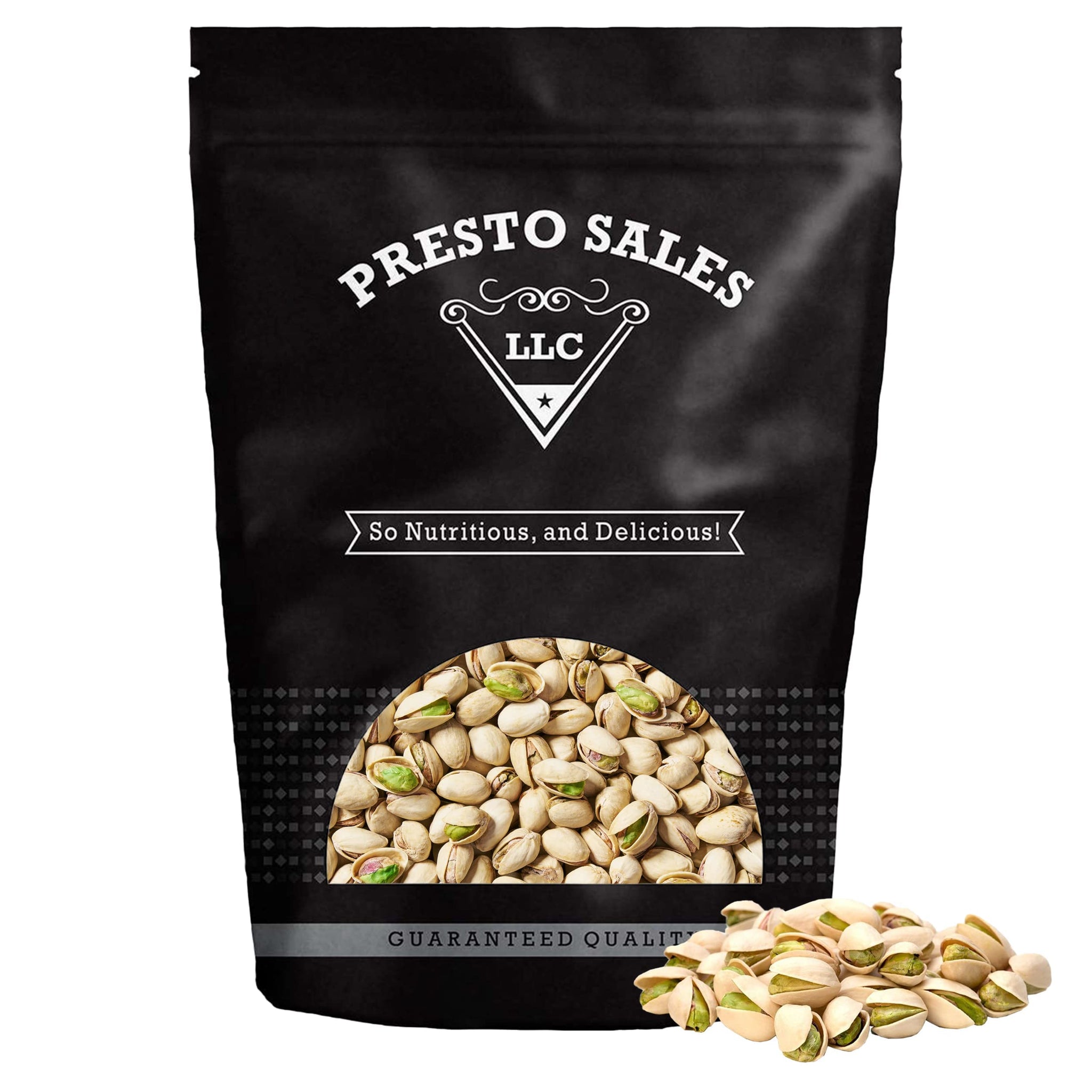 Presto Sales Pistachios In Shell California, 16 oz. | Premium Roasted Salted | Healthy, Natural, Vegan, Non-GMO | Resealable 1 lb. Bag by Presto Sales