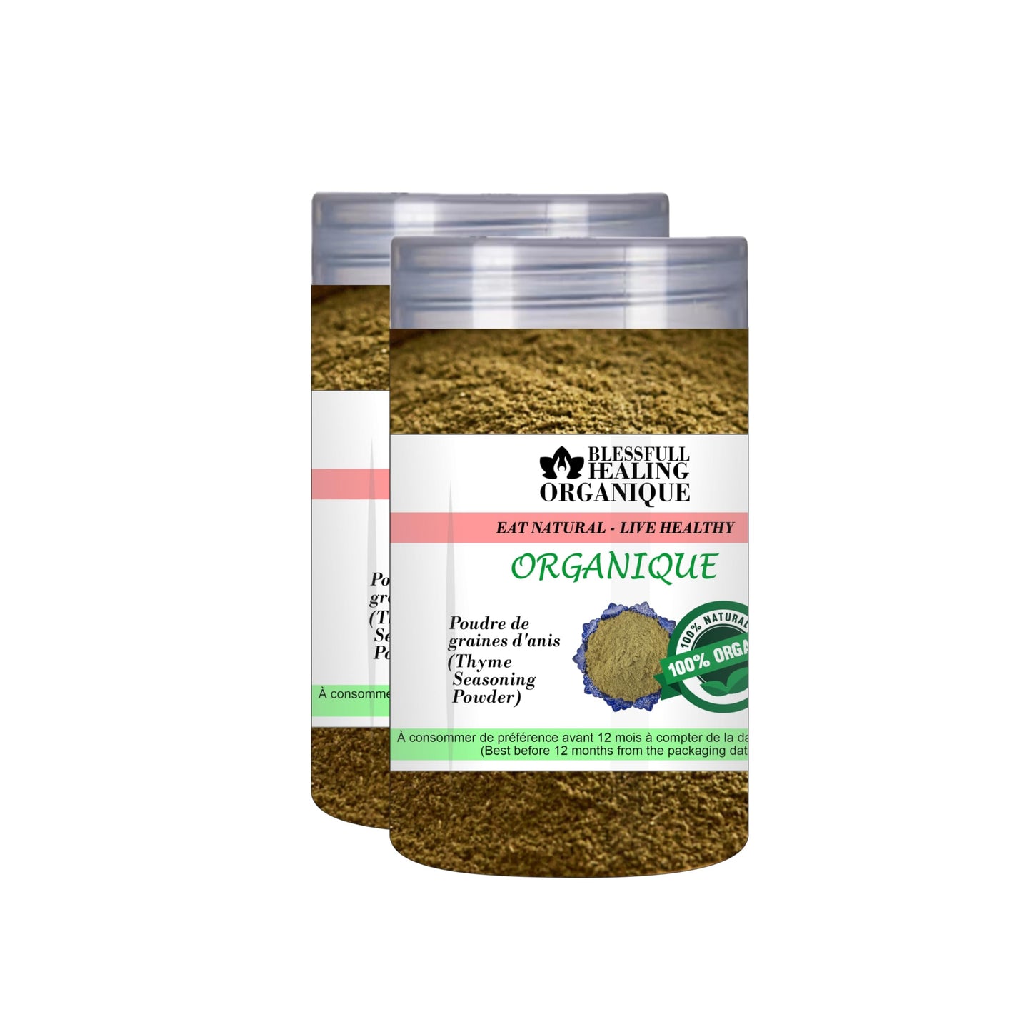 Blessfull Healing Organic Thyme Seasoning Powder 100 Gram (3.52 oz) Each (Pack Of 2) = 200 Grams, Vegan