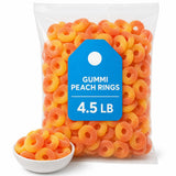 Gummi Peach Rings Candy, Soft Chewy Peach Flavor, 4.5 lb Bulk Bag