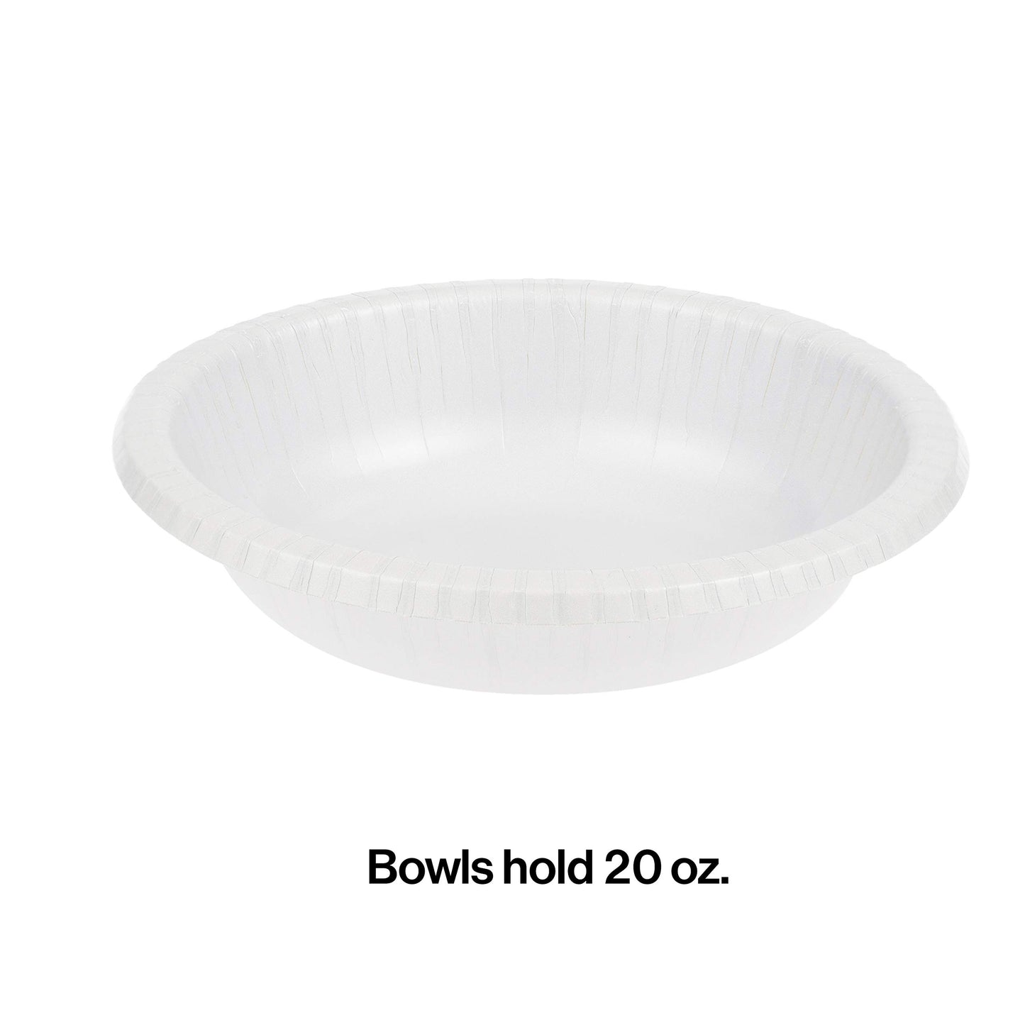 Creative Converting Touch of Color 20 Count Paper Bowl, 20 oz, White