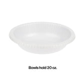 Creative Converting Touch of Color 20 Count Paper Bowl, 20 oz, White