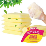 8 Pads Kitchen Sponges All-Purpose Non Scratch Dish Sponge?Multipurpose Used for Cleaning Kitchen Pans, Tableware, and Non Stick Cookware MGLDEM
