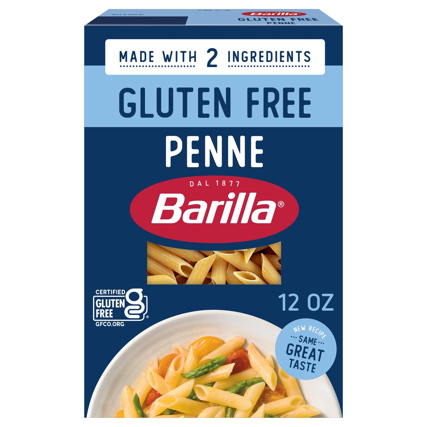 BARILLA Gluten Free Penne Pasta, 12 Ounce - Non-GMO Gluten Free Pasta Made with 2 Ingredients