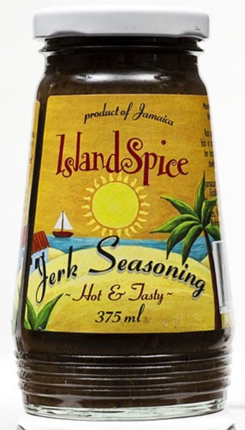 Island Spice Jamaican Jerk Seasoning Bundle: Jerk Seasoning 32oz Restaurant Size, Jerk Seasoning Marinade Hot & Tasty 12oz