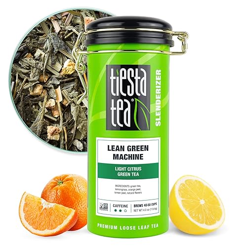 Tiesta Tea - Lean Green Machine, Loose Leaf, Light Citrus Green Tea, Premium Loose Leaf Blend, Medium Caffeinated, Brews Up to 50 Cups, 4 Ounce