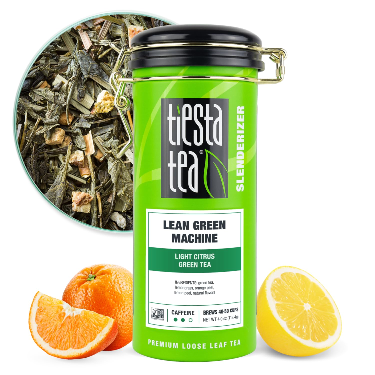 Tiesta Tea - Lean Green Machine, Loose Leaf, Light Citrus Green Tea, Premium Loose Leaf Blend, Medium Caffeinated, Brews Up to 50 Cups, 4 Ounce