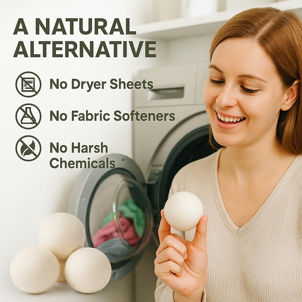 Tipitaka Laundry Wool Dryer Balls | Natural Fabric Softener - Reusable, Eco-Friendly, Reduces Drying Time - Wool Balls Replaces Dryer Sheets - 3 XL