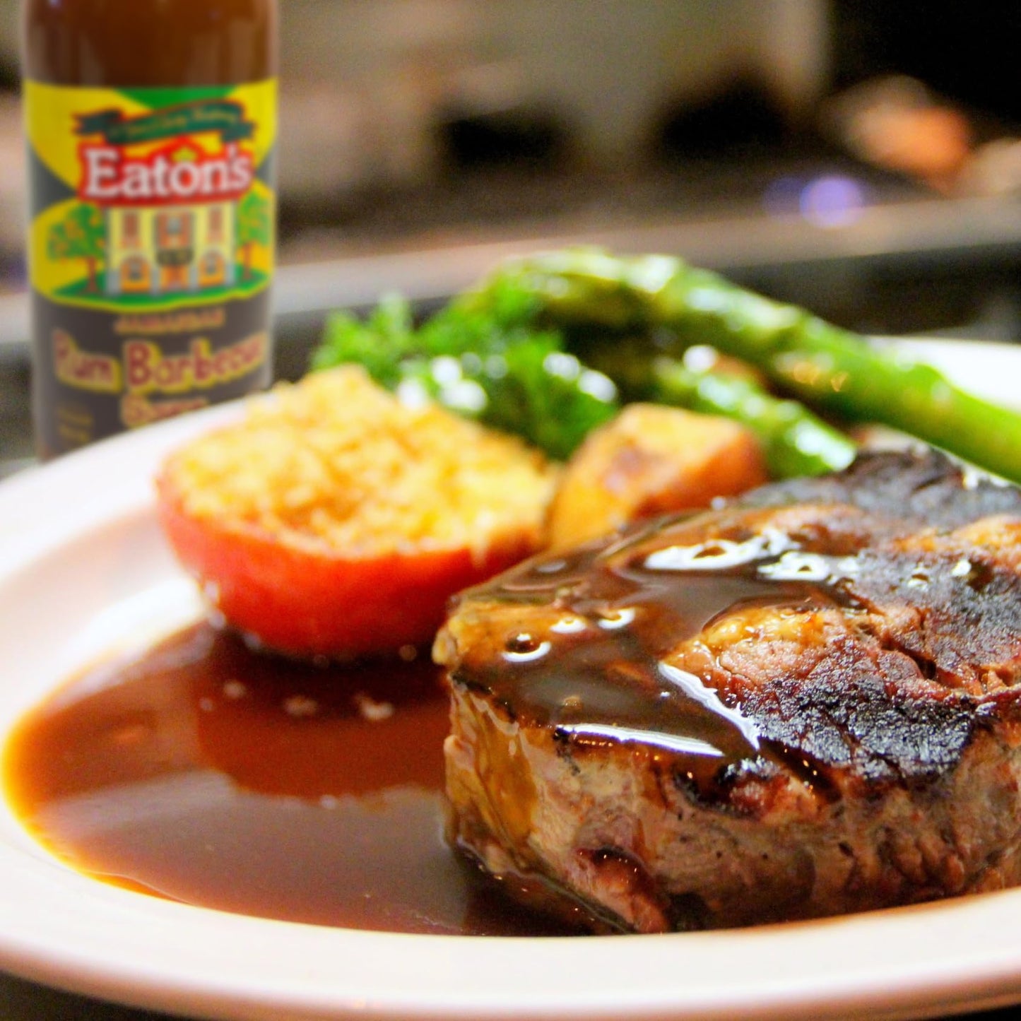 Eaton's Rum BBQ Sauce - Jamaican Barbecue Sauce, Perfect as Meat Rubs, Seasonings, Marinade and Glaze for BBQ, Smoked Meat, Chicken Wings, Steak