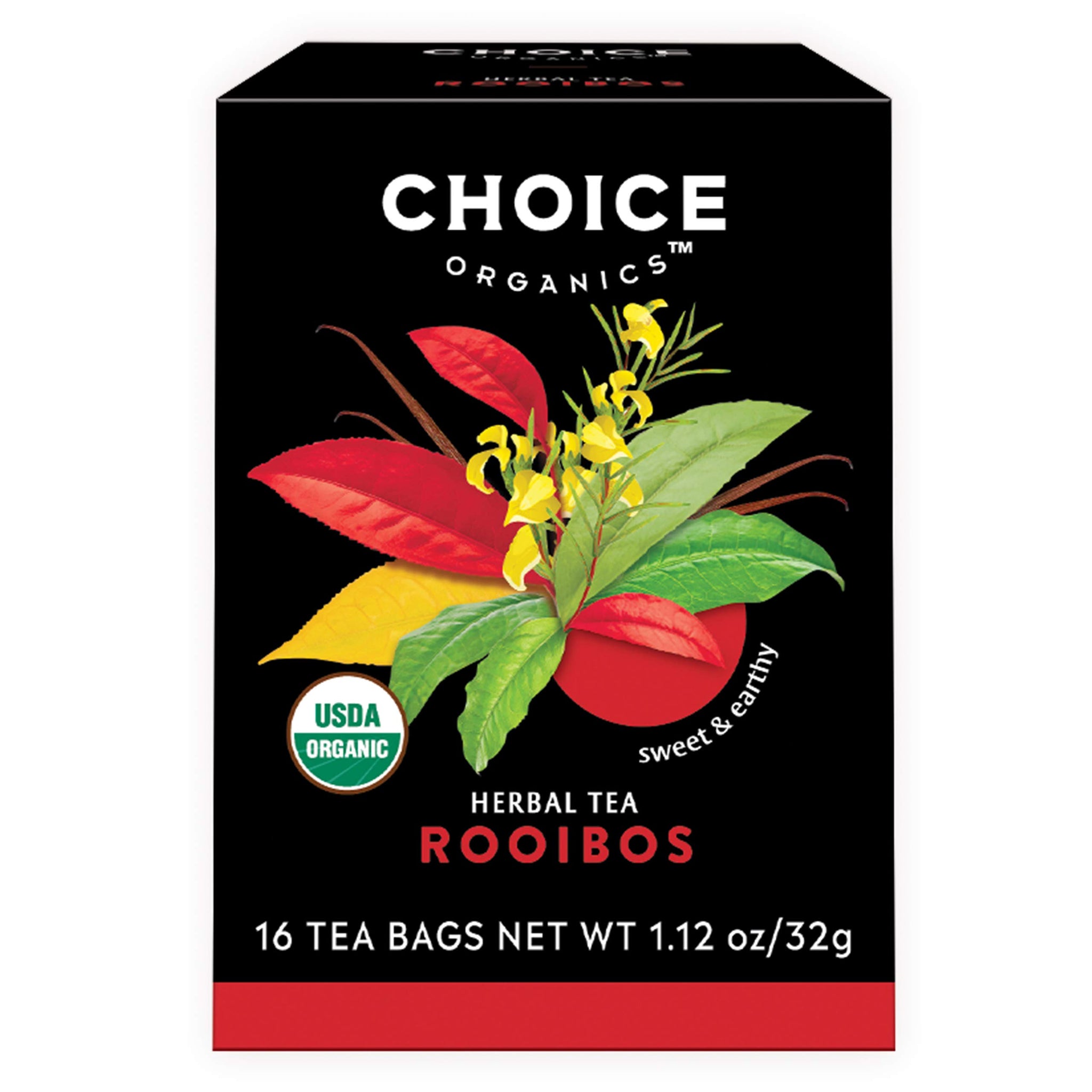 Choice Organic Teas Rooibos Tea - Fair Trade - Compostable - Caffeine Free - 48 Organic Herbal Tea Bags (Pack of 3)