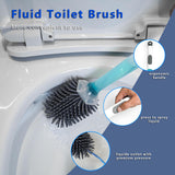 REDANT Toilet Brush and Holder Set, Silicone Toilet Bowl Brush/Cleaner Scrubber, Reusable Bathroom Cleaning Supplies with Cleaners Dispenser