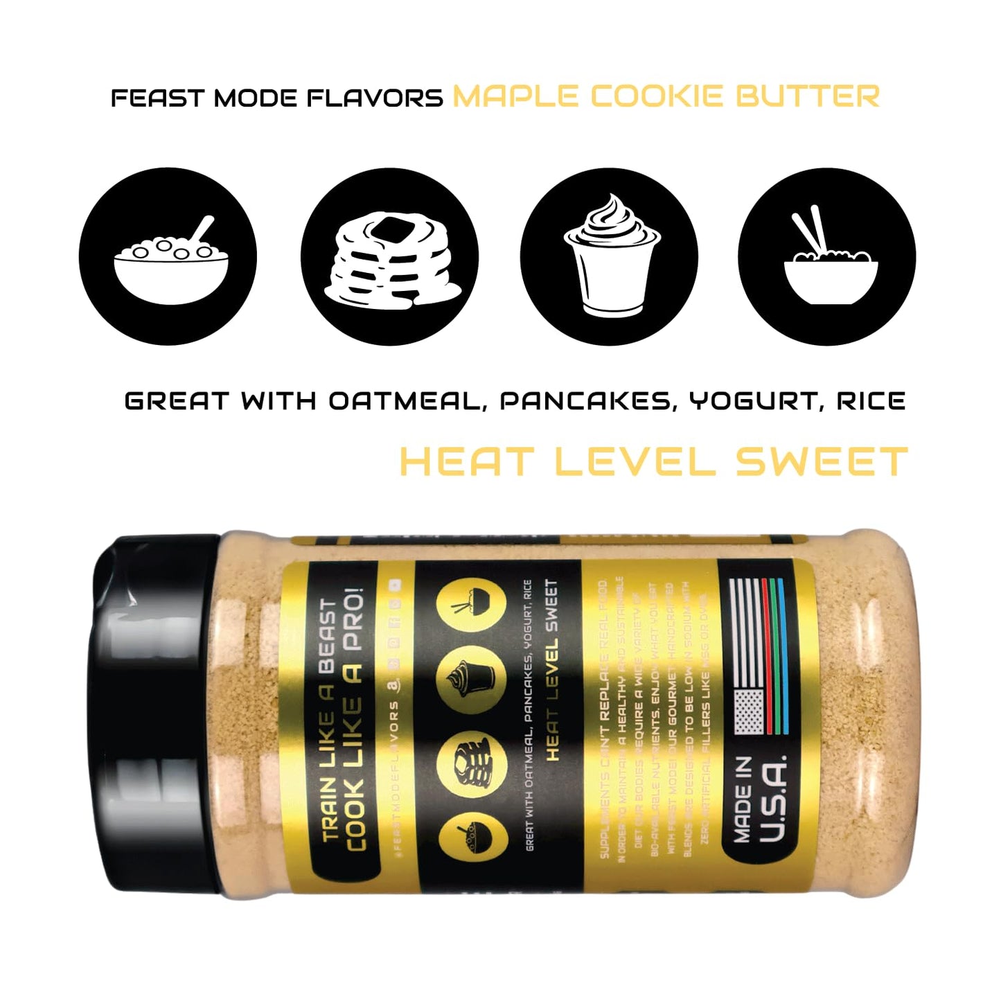 Maple Cookie Butter Seasoning | 10oz Master Edition by Feast Mode Flavors & Nutrition | Low Sodium | Low Calorie | Zero Artificial Fillers Binders or