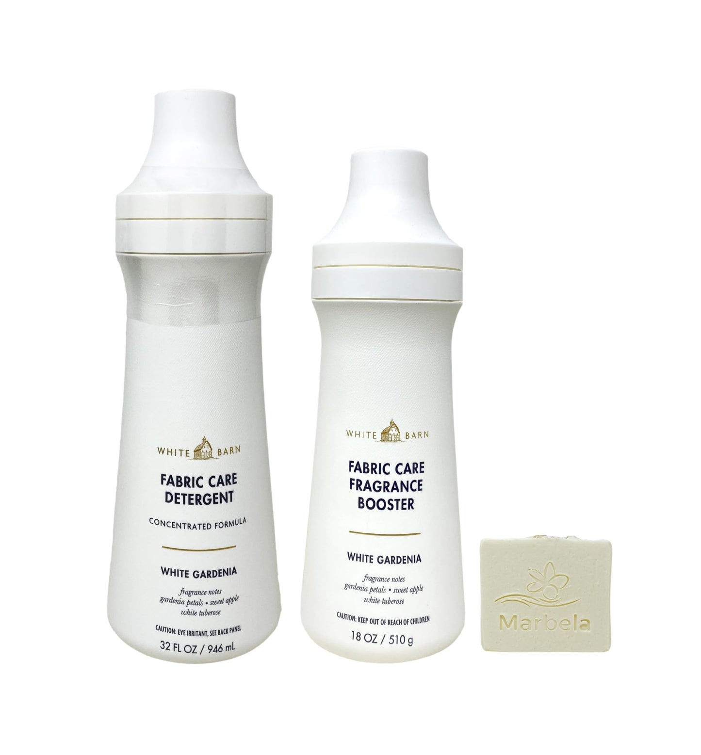 Bath & Body Works White Gardenia Fabric Care Laundry Detergent and Fragrance Booster with a Natural Oats Bar Soap