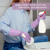 Rubber Cleaning Gloves for Dishwashing, 4 Pairs Reusable Kitchen Gloves for Washing Dishes and Household Cleaning, Colorful Dish Gloves with Flocked