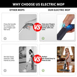 Electric Spray Mop Floor Cleaner with 2 Mopping Pads 720ml Bottle & Scraper 360° Swivel Head Lightweight Cordless Wet Dry Cleaner for Hardwood Floor