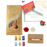 LoveNspire Personalized Name Bead Rakhi for Brother - Custom Bracelet Jewelry Gift with Greeting Card, Roli Chawal & Chocolates, Raksha Bandhan Gift