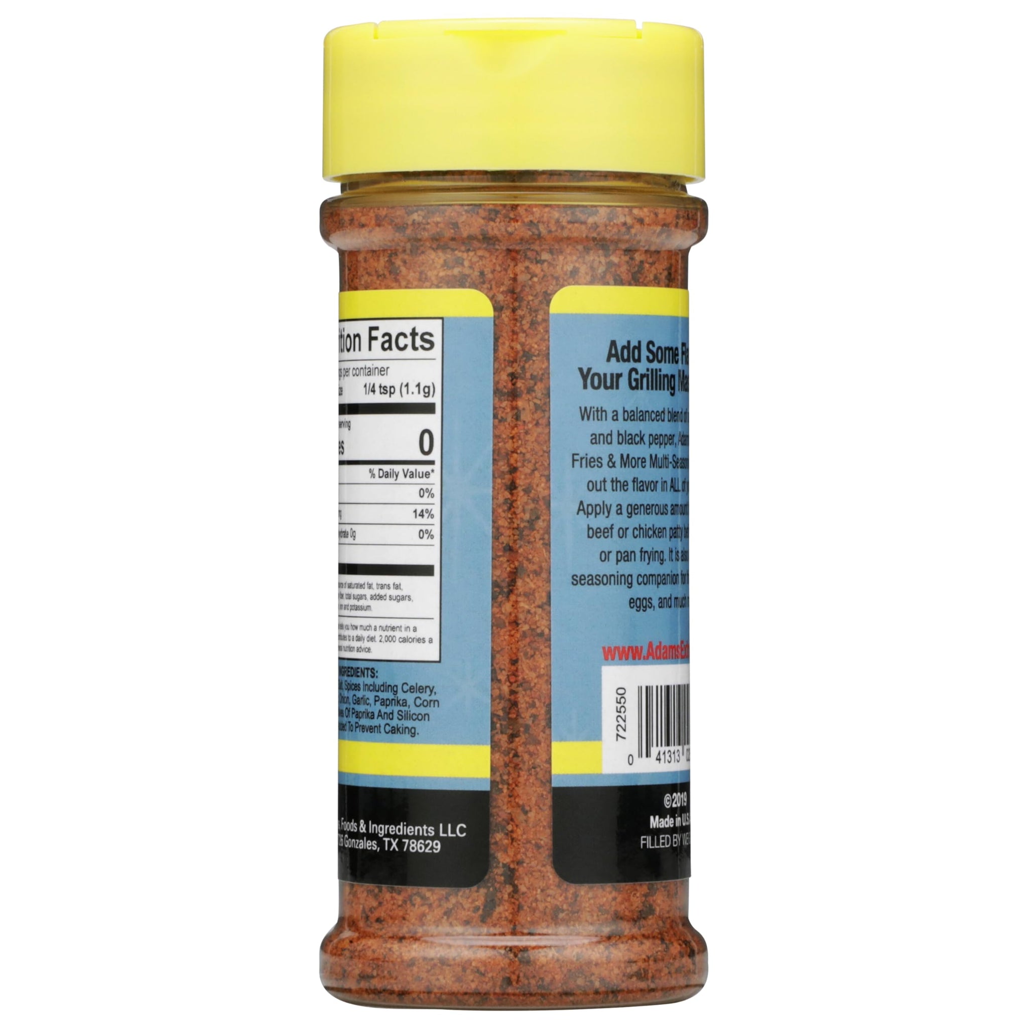 Adam's Seasonings 3.5-6oz Container (Pack of 3) Choose Flavor Below (Burgers Fries & More 5.54oz)