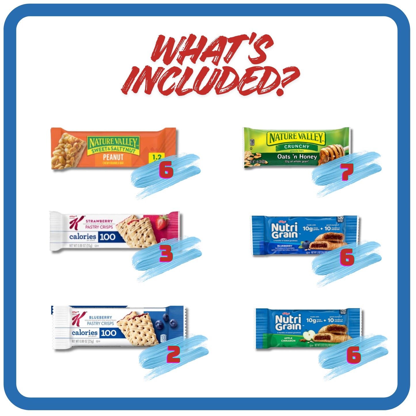Granola Bars Bulk Variety Pack 66 Count Individually Wrapped Healthy Snacks for Adults Office Break Room Breakfast Bars Snack Box Gift Basket Food