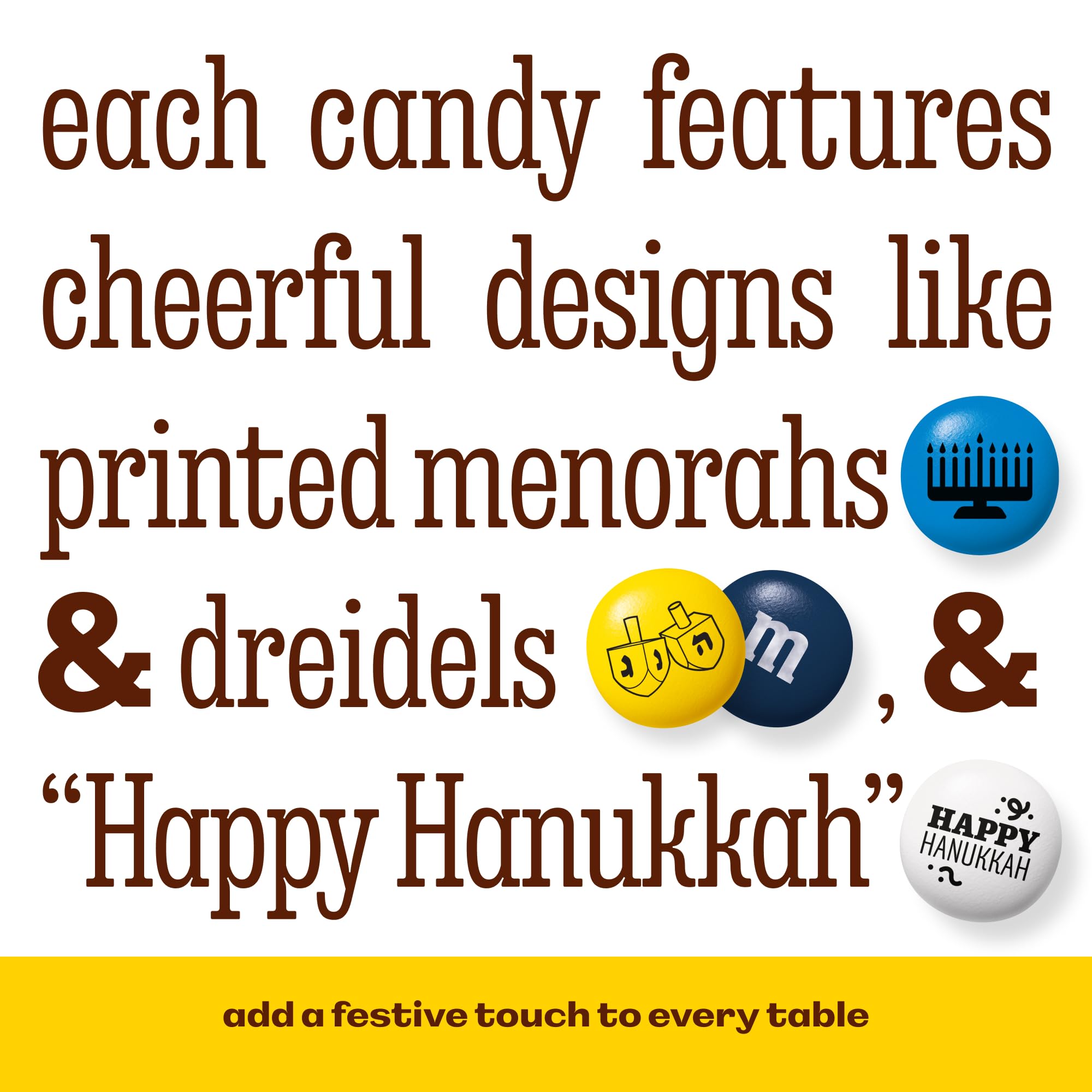M&M’S WORLD Hanukkah Milk Chocolate Candy - 2 Pounds of Bulk Candy With Hanukkah Designs for Gifts, Party Favors, Holiday Celebrations and More
