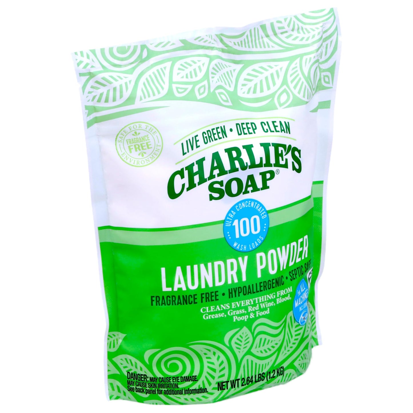 Charlie’s Soap Laundry Powder (100 Loads, 2 Pack) Hypoallergenic Deep Cleaning Washing Powder Detergent - Eco-Friendly, Safe, and Effective