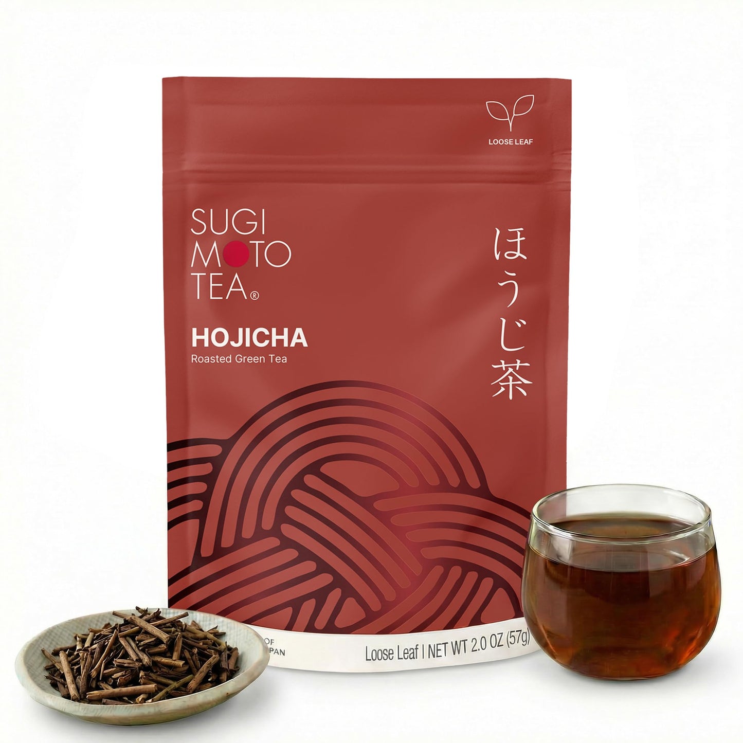 SUGIMOTO TEA Japanese Hojicha Roasted Green Tea Loose Leaf 2.0 oz (57 g)