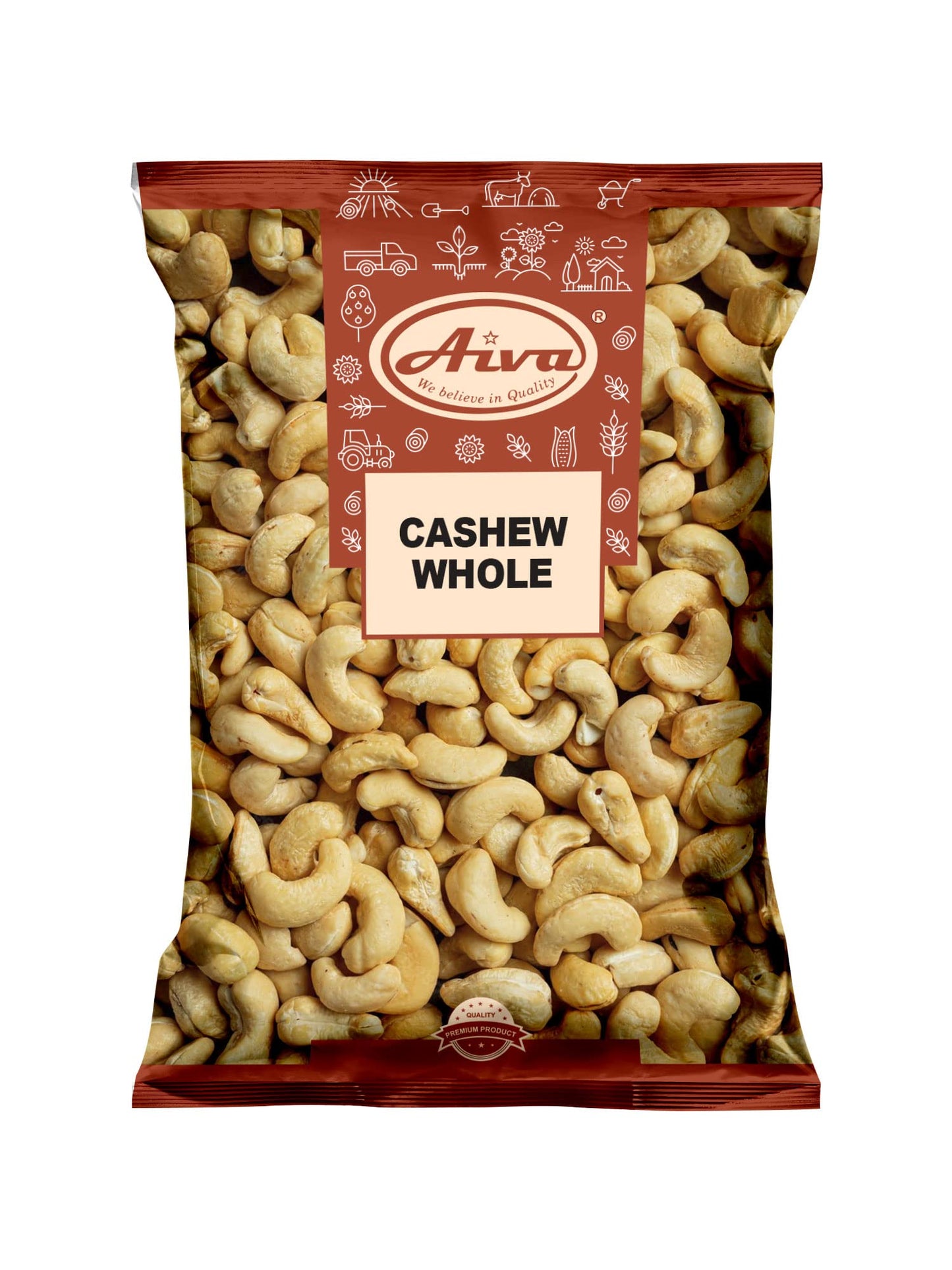 Aiva Raw Whole Cashews | Healthy Snacks | Unsalted | Unroasted | Perfect for Pesto, Salads | Baking, Roasting & Cooking - (5 LB)