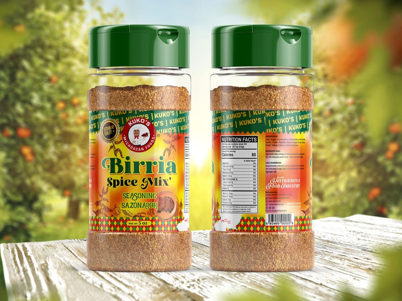 Kuko's Adobos Birria Spice Seasoning Mix for Tacos & Consomé | Authentic Mexican Spice Blend 5 oz Jar