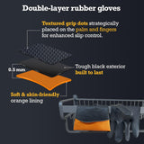 Exprosiflux Thick Rubber Cleaning Gloves - 3 Pairs Black Rubber Gloves for Dishwashing Large, Non-Slip Kitchen Gloves for Washing Dishes, Reusable