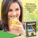 China Mist Iced Tea - Coconut Pineapple Green Tea Infusion - Refreshing and Delicious - Each Tea Bag Yields 1/2 Gallon - 4 bags.
