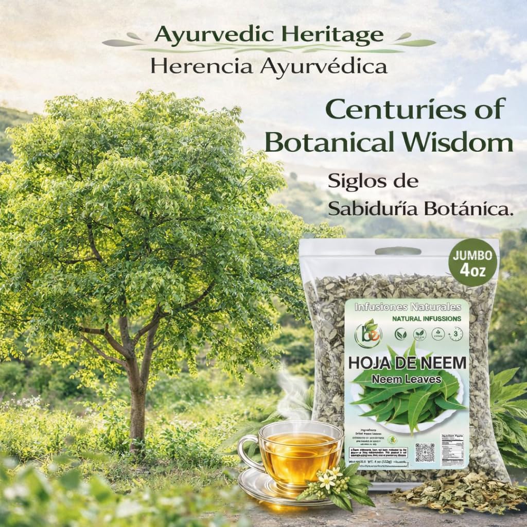 Neem (Hoja) Leaf Herbal Tea - 4 oz (113 g) - Wild Harvested & Shade-Dried Loose Leaf - 100% Natural, Vegan, Non-GMO, Caffeine-Free - Dried Neem Leaves