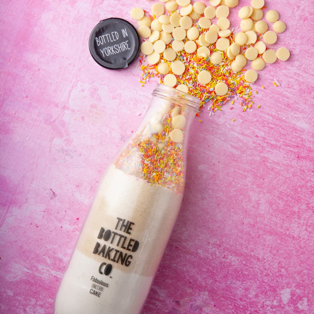 Bottled Baking Co Fabulous Unicorn Cake Mix, Premade Cake Mix With Method And Instructions For Family And Childrens Baking (Makes Approx. 16 Cake Slices)