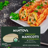 Mantova Organic Manicotti Pasta - Pack of 3, Product of Italy - Bronze cut, Large Tube Italian Pasta for Stuffed Manicotti, Baked Pasta Recipes