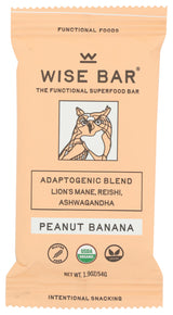 Wise Bar, Mushroom Bar Peanut Banana Organic, 1.9 Ounce