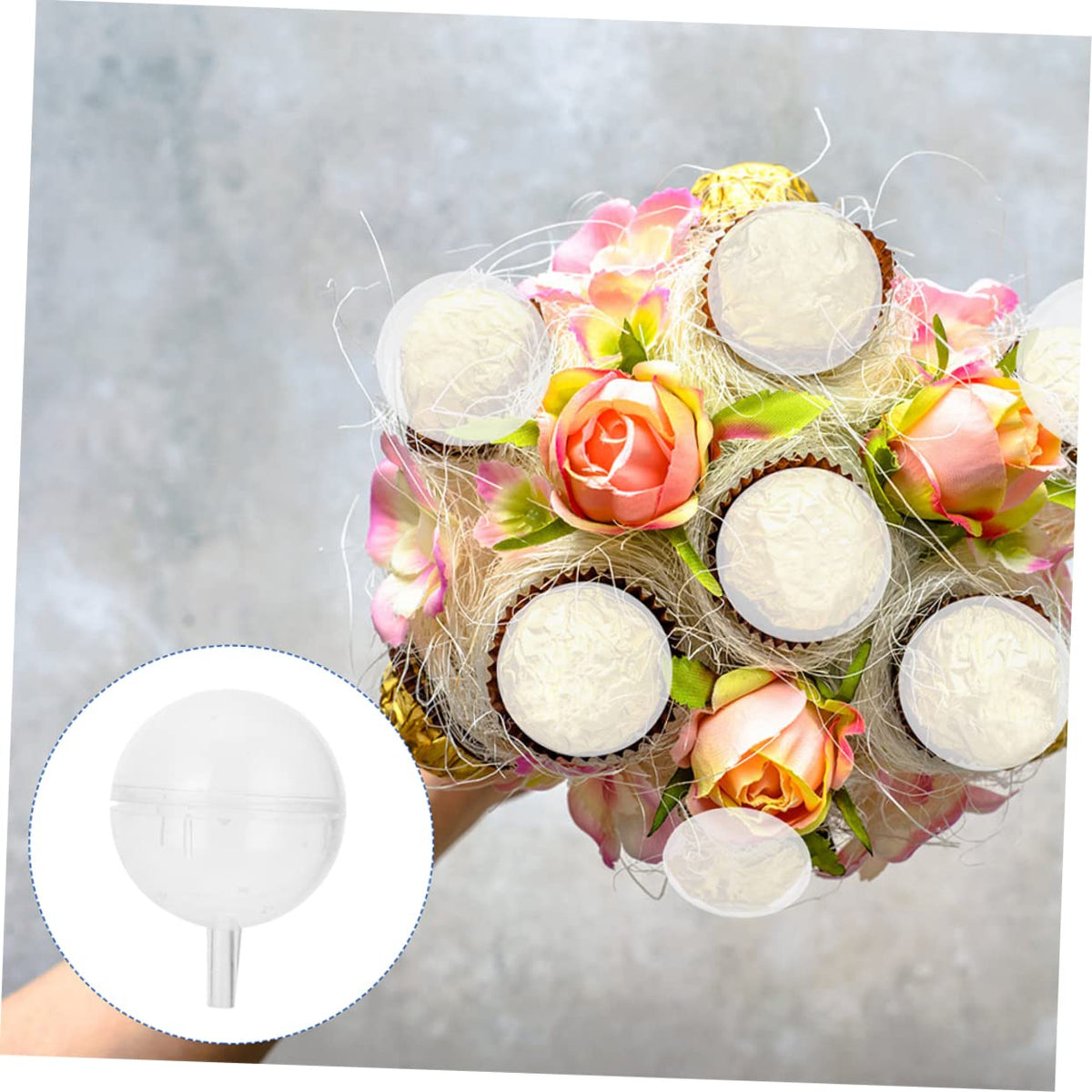 Ciieeo 50Pcs Chocolate Wrapping Cups for DIY Bouquets Holders for Valentines Day and Dustproof Packaging for Chocolates and Candies