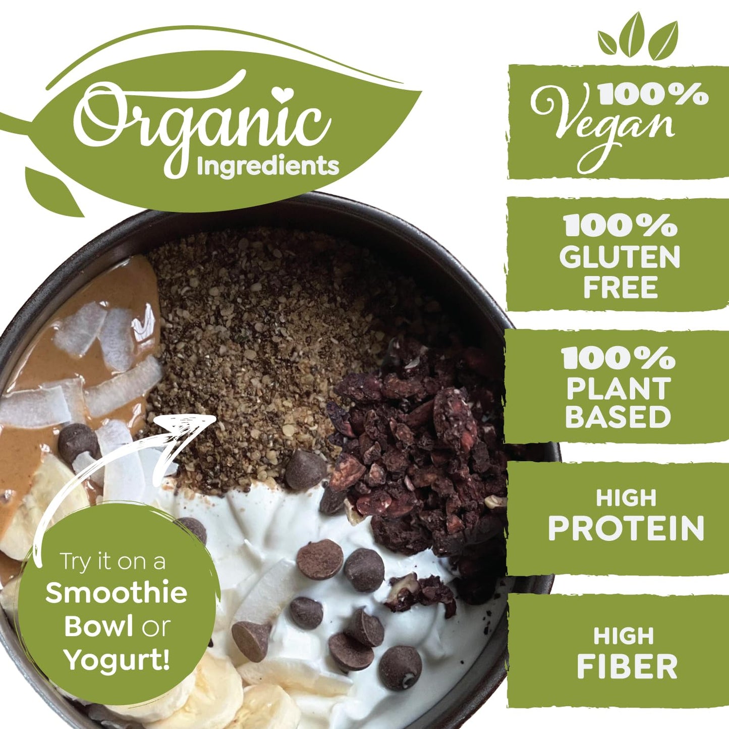 Witzi's No Oats Oatmeal Alternative, Cacao, 2oz (Pack of 6), Made with Chia Seeds, Cinnamon & Chocolate, Grain Free, Gluten Free, Vegan, Keto