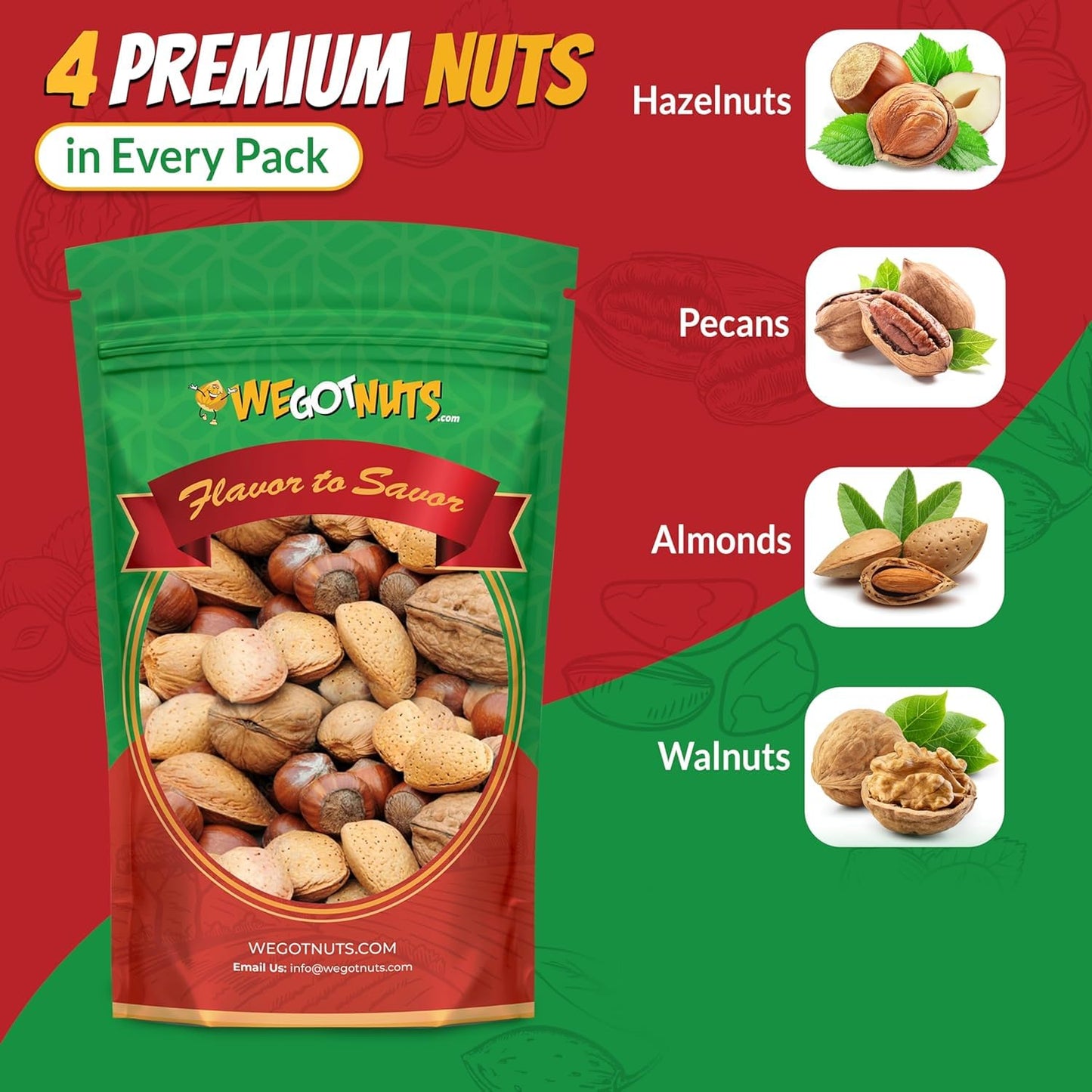 Deluxe Mixed Nuts In-Shell 5 Pounds,(80oz) | Raw and Unsalted Mixed Nuts | Fresh Snack Mix | Healthy and Delicious Nuts Mix | Kosher Friendly Mixed
