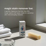 QLEAN Vegan Stain Remover Bar for Fabrics, Laundry Bar Soap for Clothes - Plant-Based, Travel-Friendly Stain Remover for Grease, Wine, Coffee, Grass